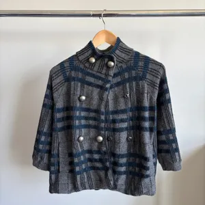 Vintage Antonio Melani Wool Cashmere Cardigan M Y2K Babydoll Twee Textured Knit thumbnail 2