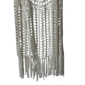 Umgee Crochet Fringe Ivory cardigan sweater size L thumbnail 8