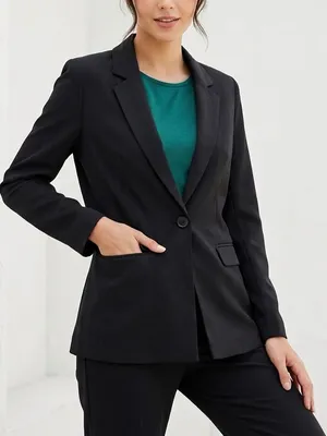 H&M Divided Women’s Long Sleeve Single Breasted One Button Black Blazer Size 4 thumbnail 1
