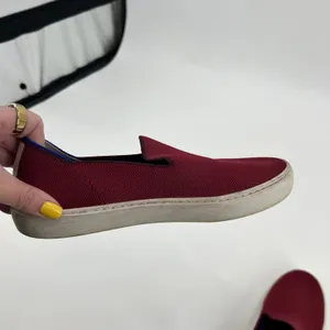 Rothy's Shoes Women's 8 Red Slip On Sneakers Knit Flats Round Toe Garnet Retired thumbnail 5