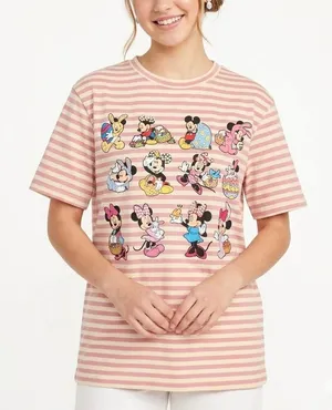 Disney Easter Characters Striped Pearl T-Shirt Pastel Size L NWOT thumbnail 1
