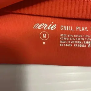 Aerie Womens Chill Play Move Sports Bra M Orange High Neck Open‎ Back Breathable thumbnail 6