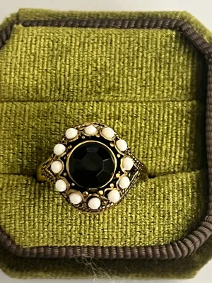 Vintage/Bohemian Design Stainless Steel Golden w/ Gemstones Statement Ring S 6 thumbnail 2