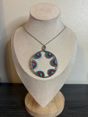 Handmade Silver Beaded Charm Necklace thumbnail 2