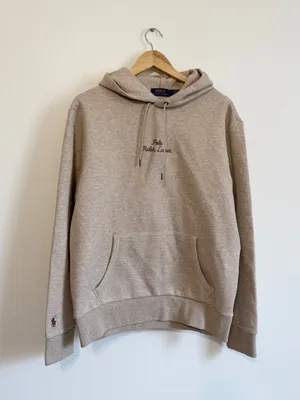 Polo Ralph Lauren Cream Oversized Hoodie Size Medium Embroidered thumbnail 2