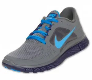 Nike Free Run 3 Women's Shoes Size 6.5 Gray Blue Running Athletic thumbnail 1