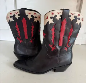 Matisse black red & white western‎ boots size 6.5 thumbnail 1
