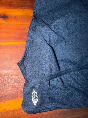 Free People FP Movement Heathered Blue Cross Back High Neck Cropped Tank thumbnail 2