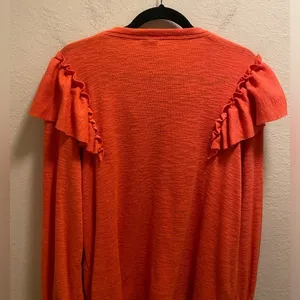 Anthropologie Pilcro Cozy Popover Ruffle Pullover Sweater Size L thumbnail 8
