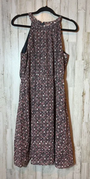 Ann Taylor Loft Halter Dress Size 10‎ Blue Geo Terra Cotta thumbnail 1
