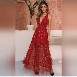 Hello Molly Red Backless Sequin Dress thumbnail 2