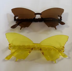2 Pairs Butterfly Sunglasses Thin(Brand New) Yellow thumbnail 1