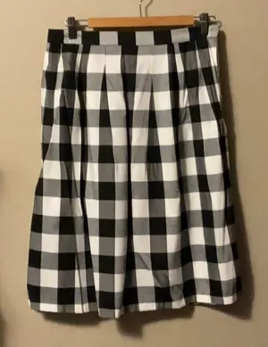 Sugarlips Black and White Plaid A-Line Skirt thumbnail 1