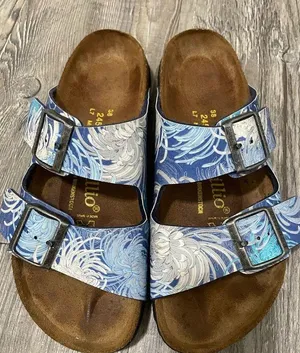 Papillio Birkenstock Stylish Blue Patterned Sandals thumbnail 1