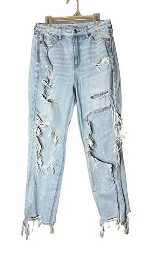 American Eagle Comfort Stretch‎ Waistband Ripped Mom Jeans Light Wash Size 4 thumbnail 1