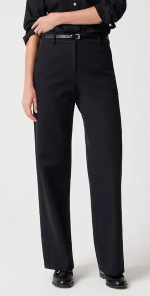J.Crew Factory Remy Full Length High Rise Wide Leg Pant Trouser Black Size 10 thumbnail 1