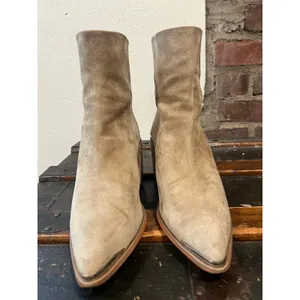 Steve Madden Amber Western Boots 7.5 Beige Metal Detail Boho thumbnail 3