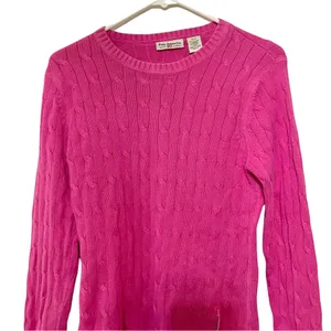 Ralph Lauren Polo Pink Cable Knit‎ Crewneck Pullover Sweater Size M Medium thumbnail 3