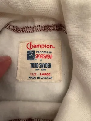 Todd Snyder x Champion White Turtle Neck Sweatshirt-Size Large thumbnail 3