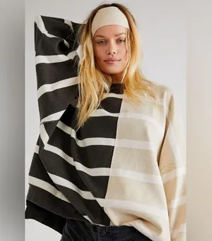 Free people Uptown Stripe Pullover thumbnail 3