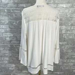 Cyrus White Crochet Accent Blouse thumbnail 4