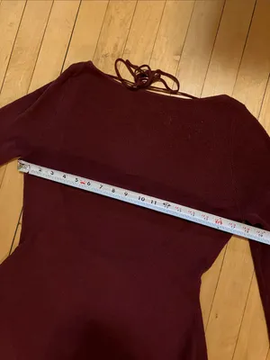 Meshki Zahra Open Back Long Flare Sleeve Burgundy Brown Mini Dress thumbnail 10