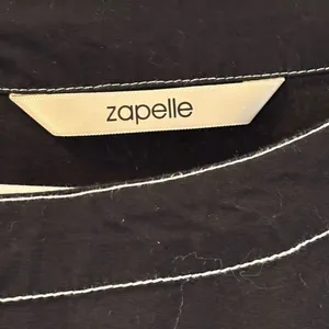 Zapelle Black Midi Dress with White Stitching Black Size M thumbnail 2