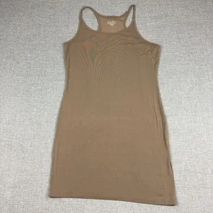 RUDSAK Canadian Heritage Tank Dress Womens L Brown Racerback Stretch Bull Logo thumbnail 2