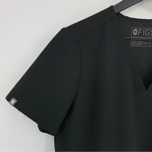 FIGS Casma Three Pocket Scrub Top Black S thumbnail 2