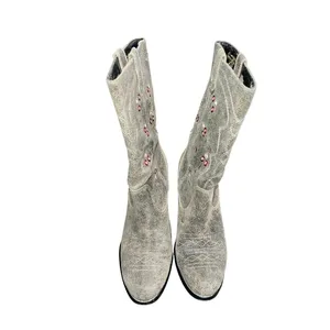 Anthropology Seychelles Festival Embroidered Distress Cowgirl Western Boots Boho thumbnail 3