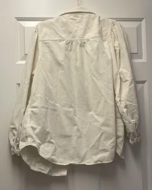American Eagle cream corduroy shirt thumbnail 2