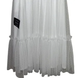 NWT Lulus Dreamy Celebration Sheer Tulle Bustier Swiss Dot Midi Dress S White thumbnail 8