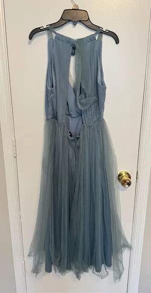 Lulus Elegant Ambiance Slate Blue Tulle A-Line Midi Dress Size Medium thumbnail 7