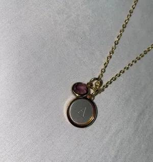 NEW Letter A Necklace Gold thumbnail 6
