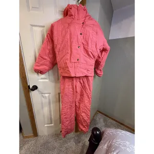 Vintage 80s-90s Skitique Pink/Orange Jacket And Ski Bib thumbnail 2
