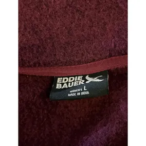 Eddie Bauer Jacket Womens Large Purple Fleece Full Zip Stand Collar Pockets thumbnail 6
