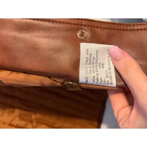 Vintage Kmart Leather Look Pantcoat‎ Brown Faux Leather Belted Jacket 70s 18.5 thumbnail 5