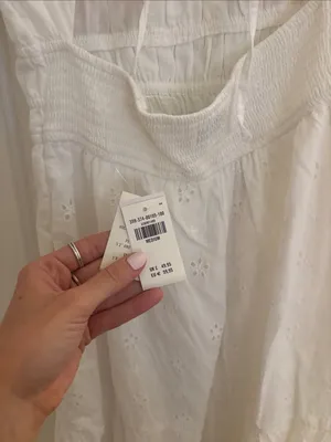 Women’s White Eyelet Sundress - Classic Puff Sleeve thumbnail 3