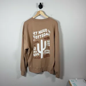 Nuuds Pullover Scottsdale Arizona Cactus Crewneck Tan Beige Size Large L thumbnail 10