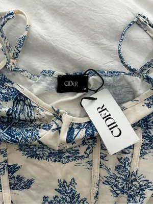 Cider Cream and Navy Toile One-Piece thumbnail 2