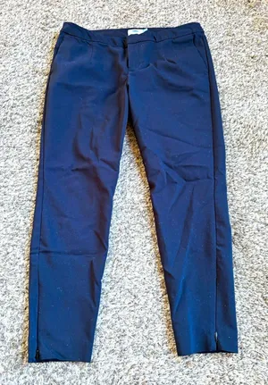 Old Navy Women's Black Solid Twill Dress Pants Slim Skinny Stretch Pockets Mid thumbnail 1