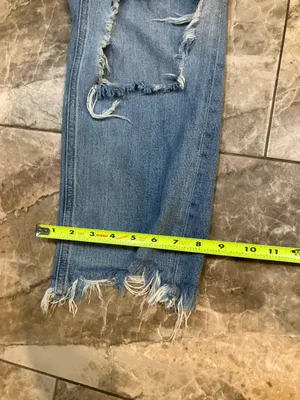 Free People We The Free Maggie Mid Rise Straight Leg Distressed Jeans Blue 27 thumbnail 6