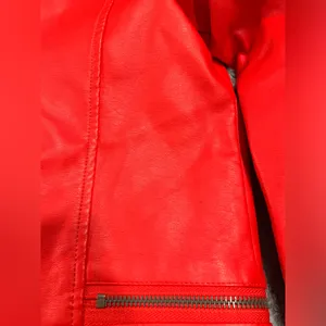 Riverdale south side serpents cherry faux leather Moto jacket large thumbnail 14