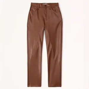 $99 Abercrombie & Fitch Brown Vegan Leather 90’s Straight Ultra High Rise Pants thumbnail 5