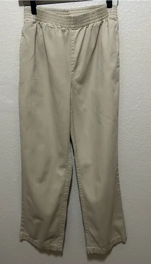 Aritzia TNA Utility Pull-On Twill Pants Tan Mid Rise Small Christie thumbnail 1
