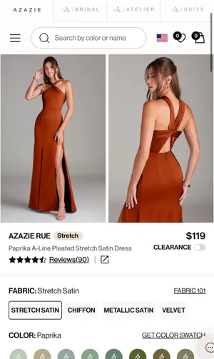 Azazie Rust Dress thumbnail 7