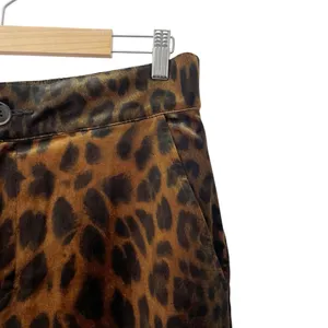 Cabi Party Velvet Pant Leopard Print Wide Leg Trousers Brown Black Size Large thumbnail 6