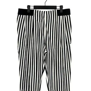 NWT Sans Souci Striped Lightweight Satin Feel Trouser Ankle Pant XL Black White thumbnail 2