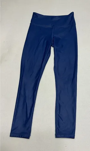 Zyia Active Women Blue Metallic High Rise Leggings Size 6-8 Activewear Tights thumbnail 1