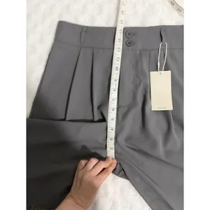 Halara Flex™ Gray High Waisted Body Sculpt Waist-Slimming Wide Leg Work Pants MP thumbnail 6
